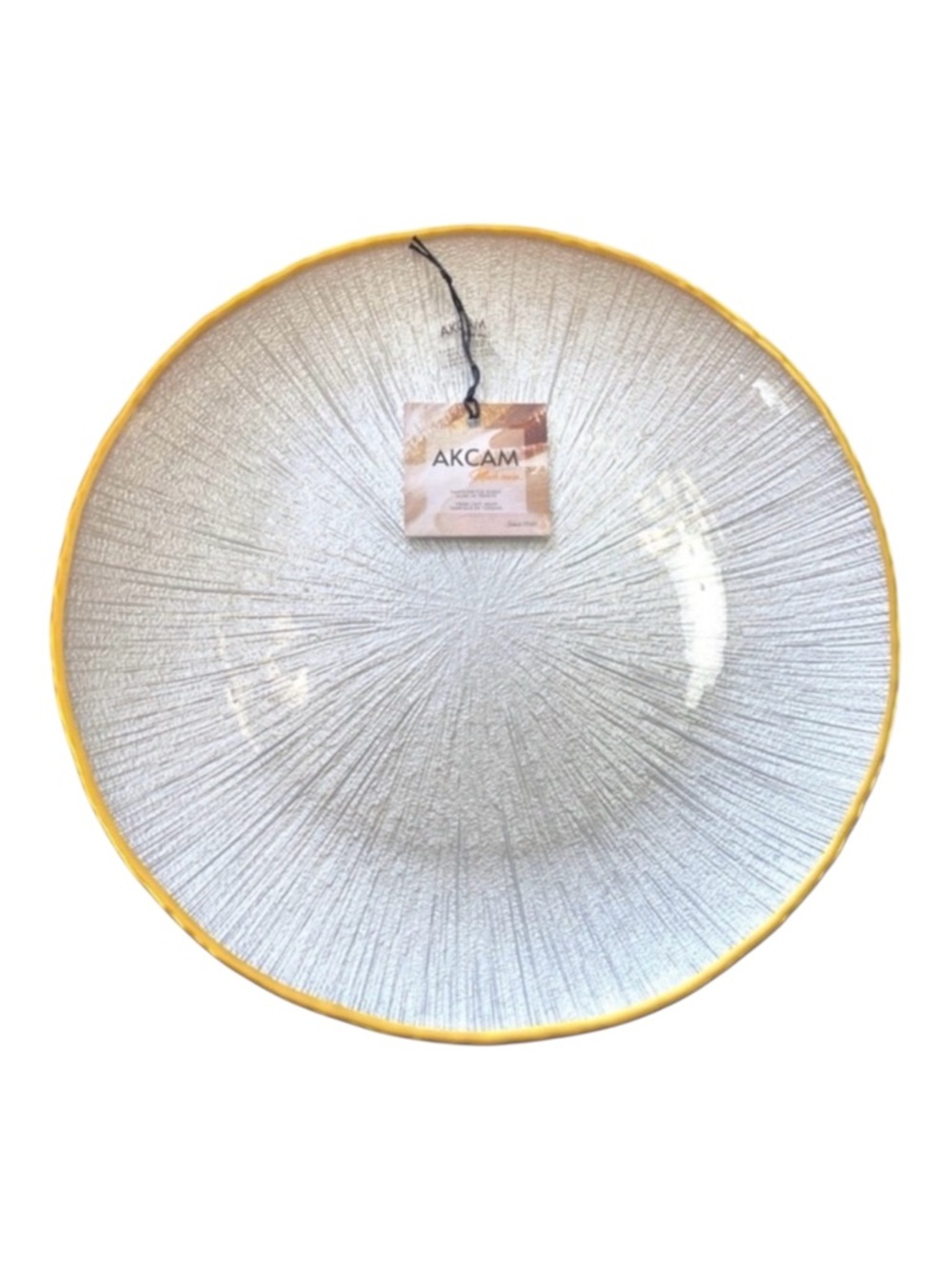 Set of 4 Shiny Pearl Look Glass Dinner Plates Gold Rim 11” Handcrafted In Turkey